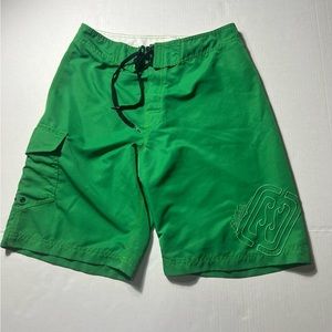 Billabong Swim Trunk Shorts Mens 32 Black Lightweight Spellout Pockets EUC